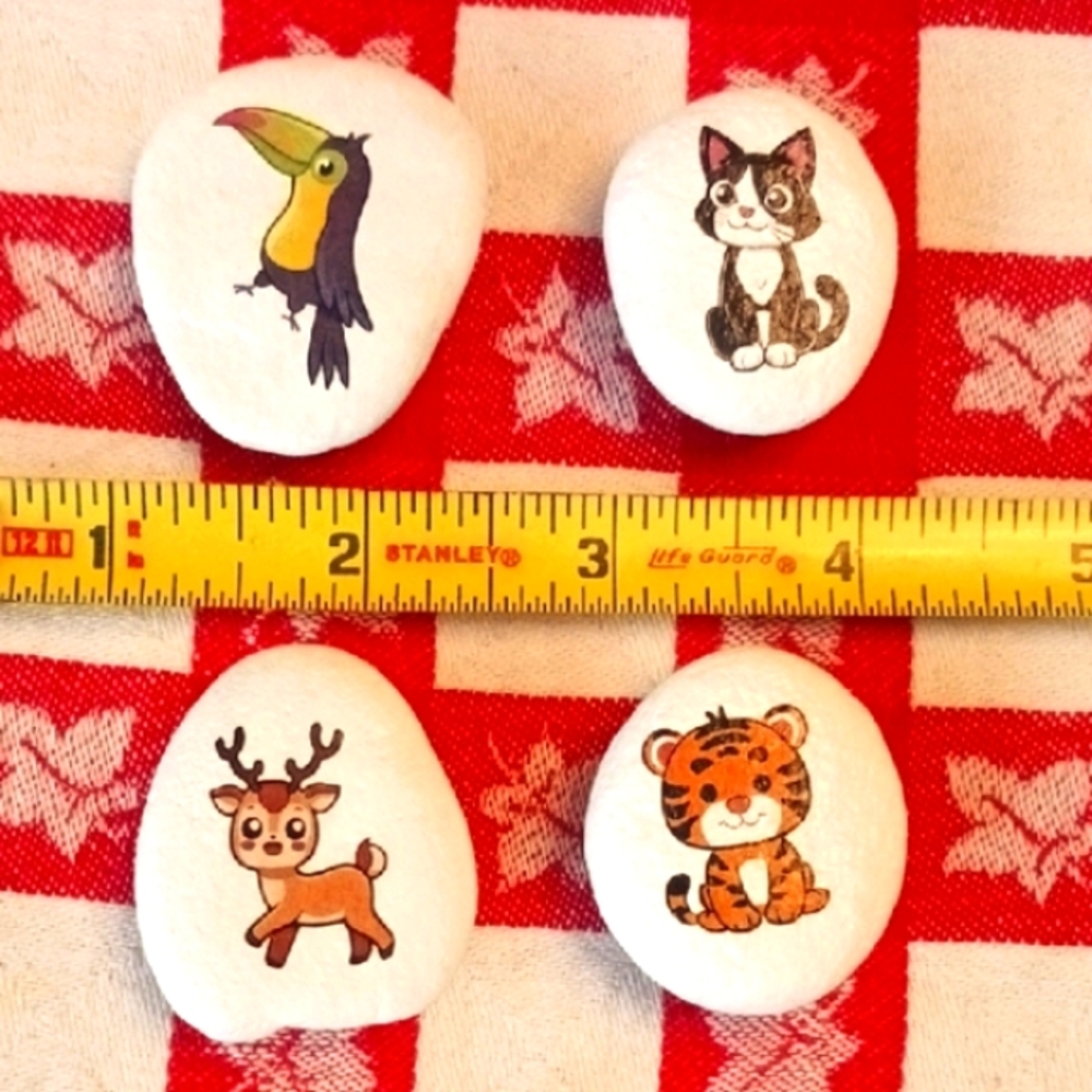 Set of Ten Hand Made Stone Magnets